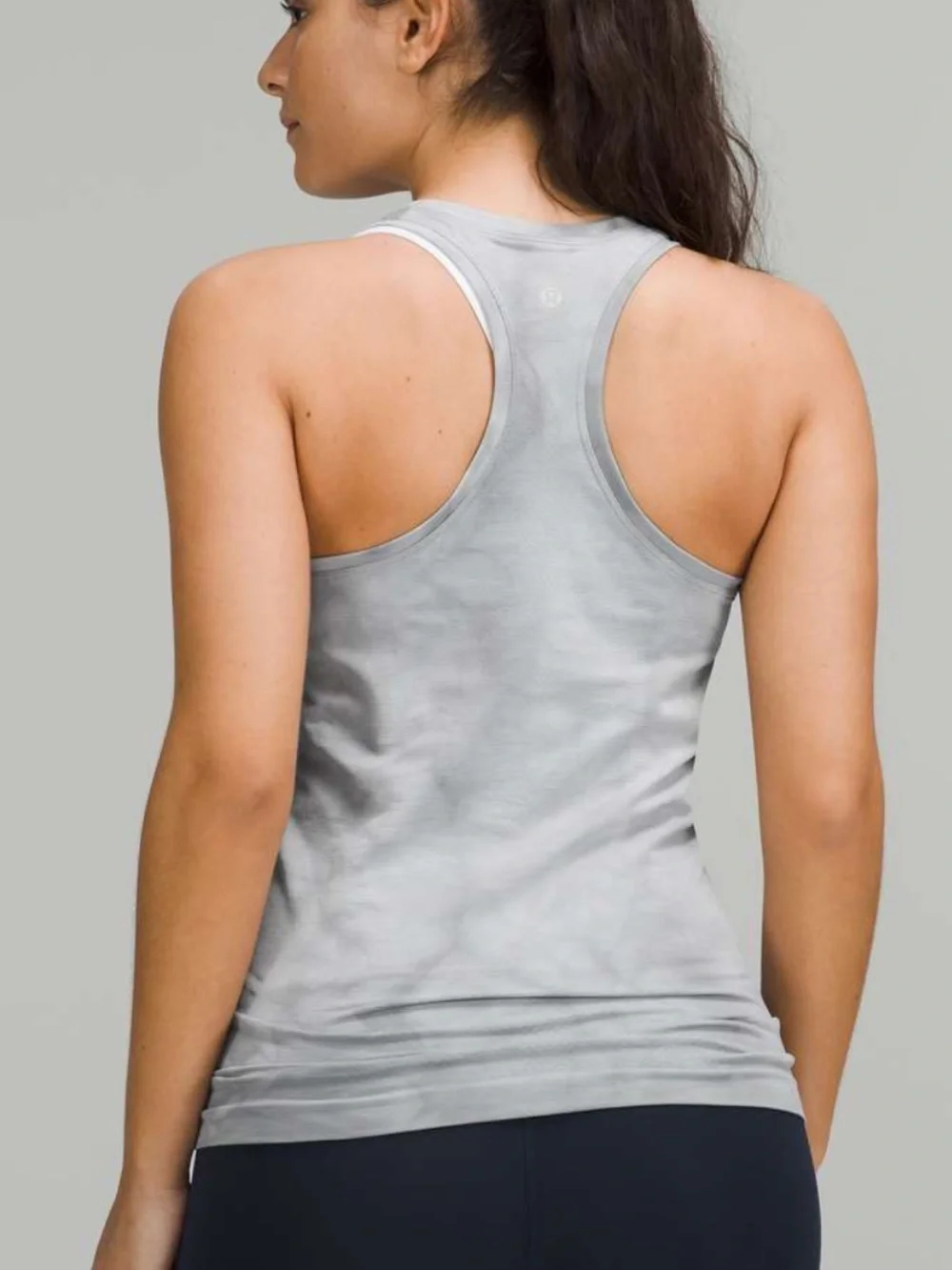 Lululemon Swiftly Marble Gray Racerback Running Tank Top Medium Moisture Wicking